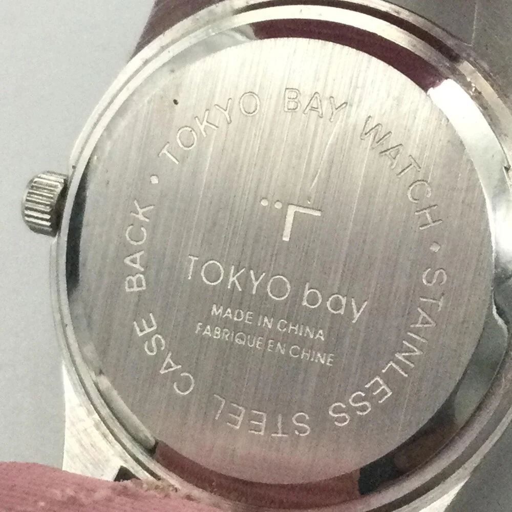 TOKYObay Womens Watch 32mm Pink Dial Nylon CRACKED CRYSTAL New Battery